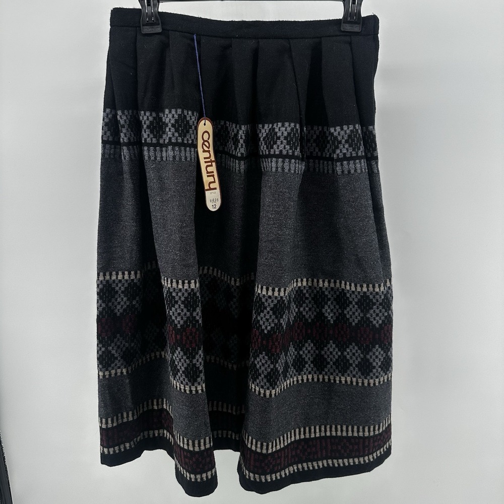 Century Boston Vtg Pleated Wool Maxi Skirt 12 Medium Academia Career Corpcore